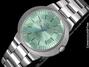 1960's Omega Dynamic Vintage Mens Watch with Tiffany Blue/Seafoam Dial - Stainless Steel