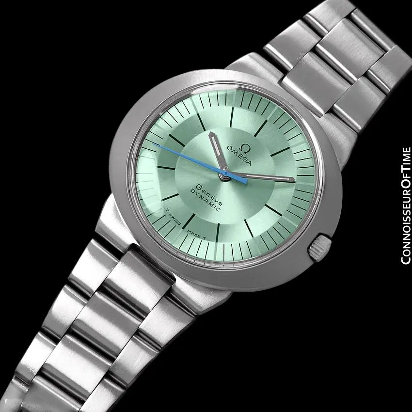 1960's Omega Dynamic Vintage Mens Watch with Tiffany Blue/Seafoam Dial - Stainless Steel