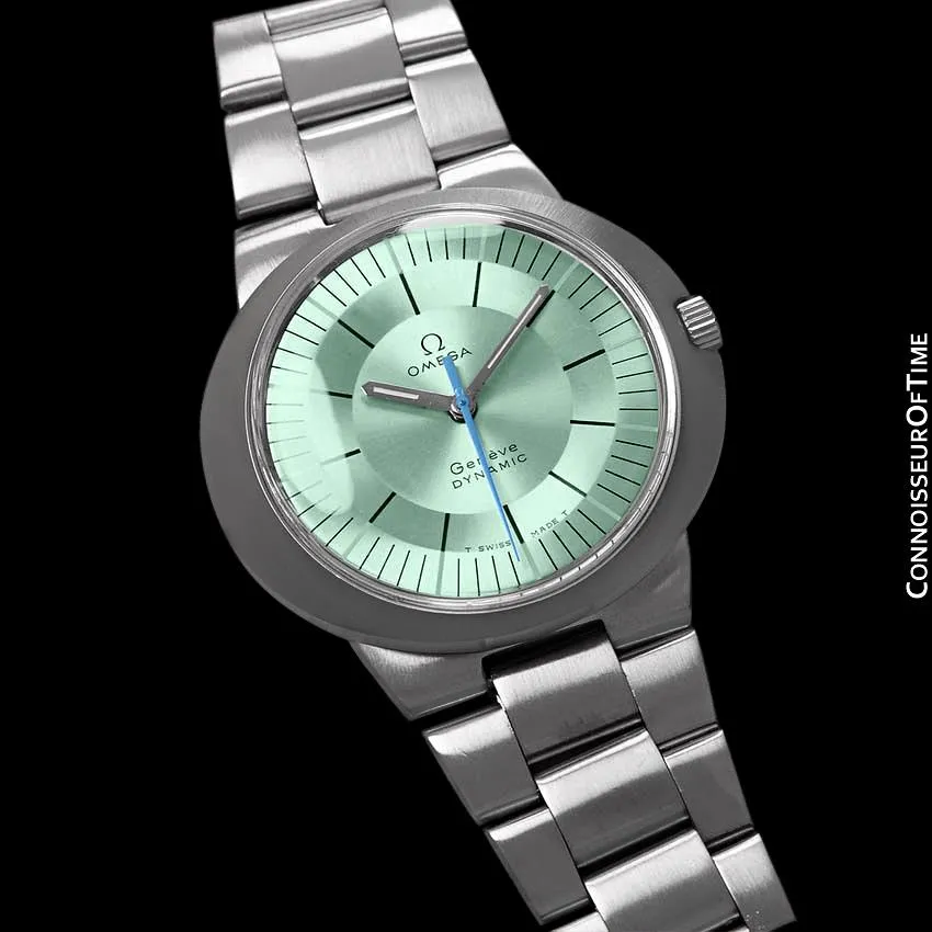 1960's Omega Dynamic Vintage Mens Watch with Tiffany Blue/Seafoam Dial - Stainless Steel