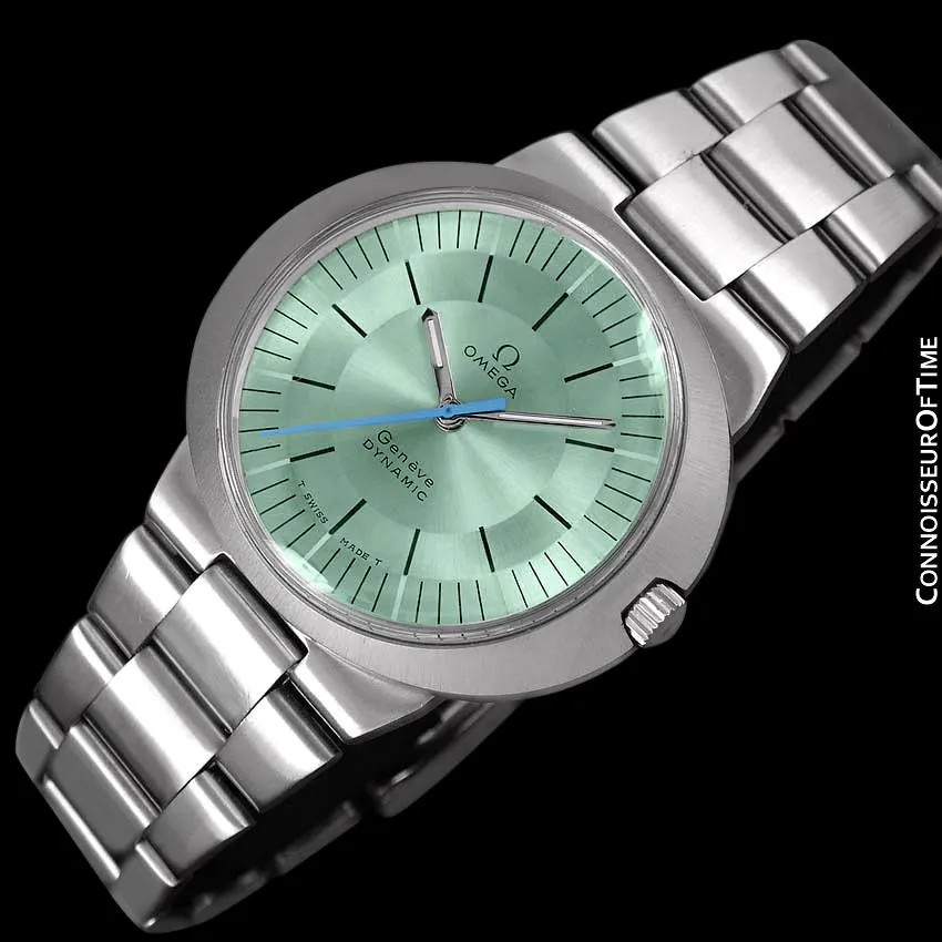 1960's Omega Dynamic Vintage Mens Watch with Tiffany Blue/Seafoam Dial - Stainless Steel