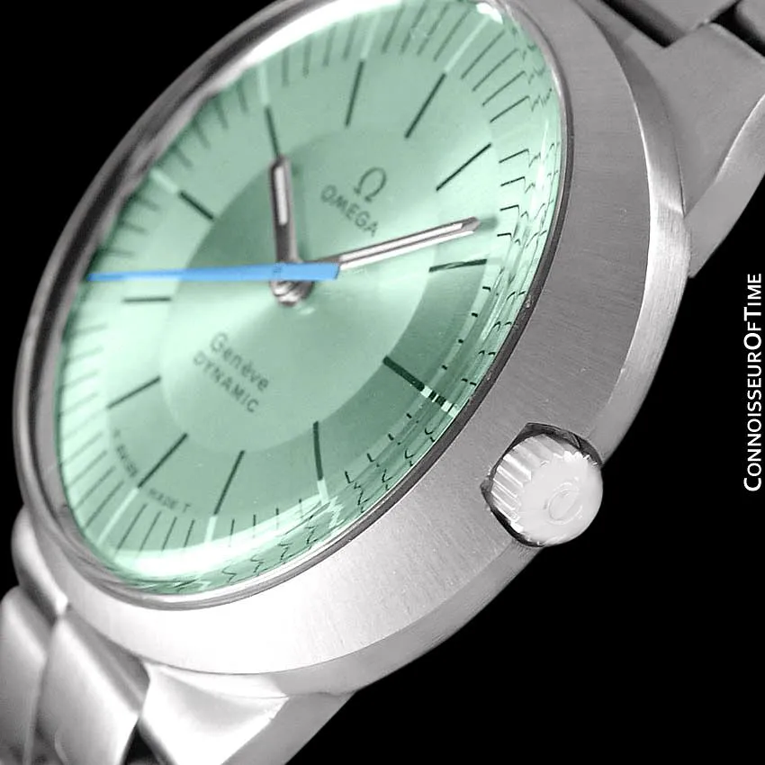 1960's Omega Dynamic Vintage Mens Watch with Tiffany Blue/Seafoam Dial - Stainless Steel