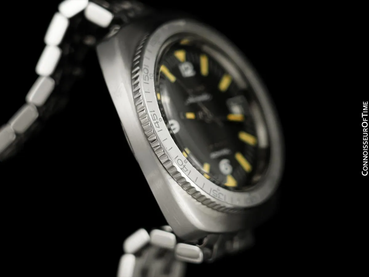 1969 Longines Vintage Mens Large Classic 5 Star Admiral SS Steel Divers Watch - Stainless Steel