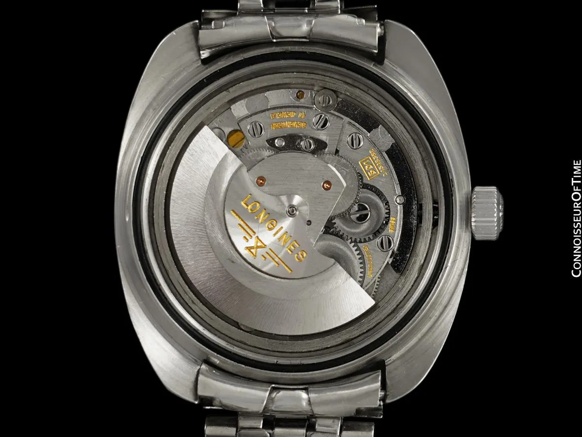 1969 Longines Vintage Mens Large Classic 5 Star Admiral SS Steel Divers Watch - Stainless Steel
