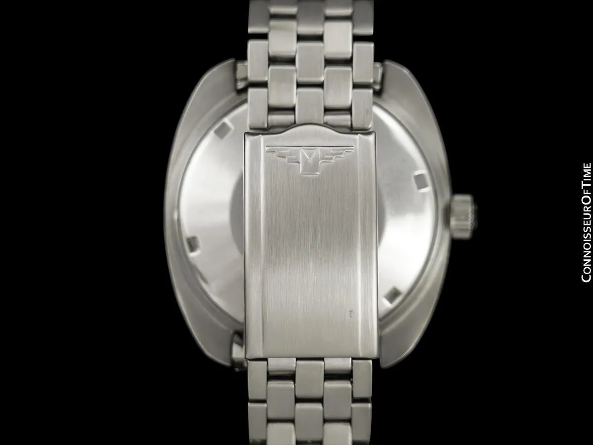 1969 Longines Vintage Mens Large Classic 5 Star Admiral SS Steel Divers Watch - Stainless Steel