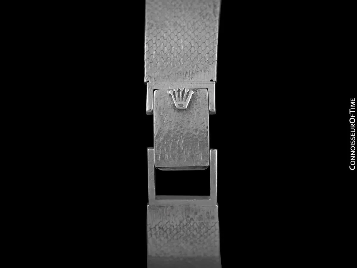 1973 Rolex Precision Vintage Ladies Handwound Watch - Sterling Silver, Stainless Steel & Diamonds