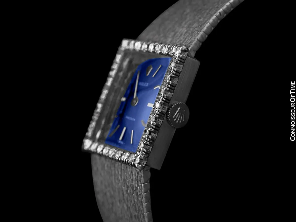 1973 Rolex Precision Vintage Ladies Handwound Watch - Sterling Silver, Stainless Steel & Diamonds