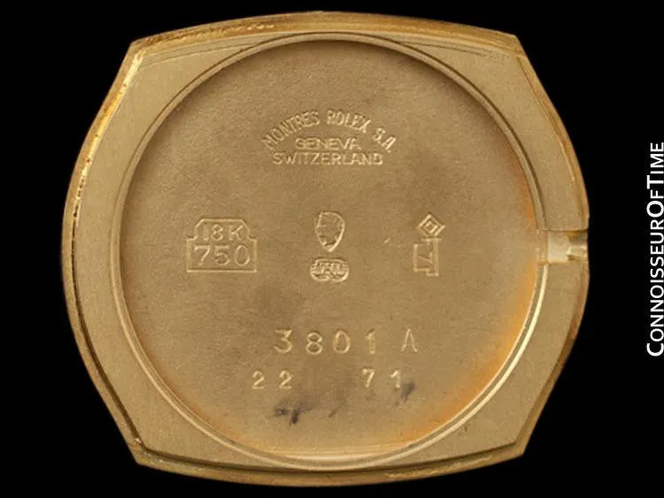 1976 Rolex Cellini Ladies Vintage Dress Watch Ref. 3801, Champagne Dial - 18K Gold