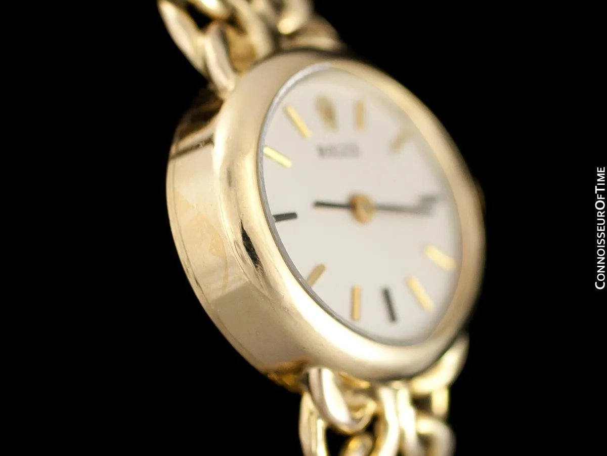 1980's Rolex Ladies Vintage Dress Bracelet Watch - 14K Gold