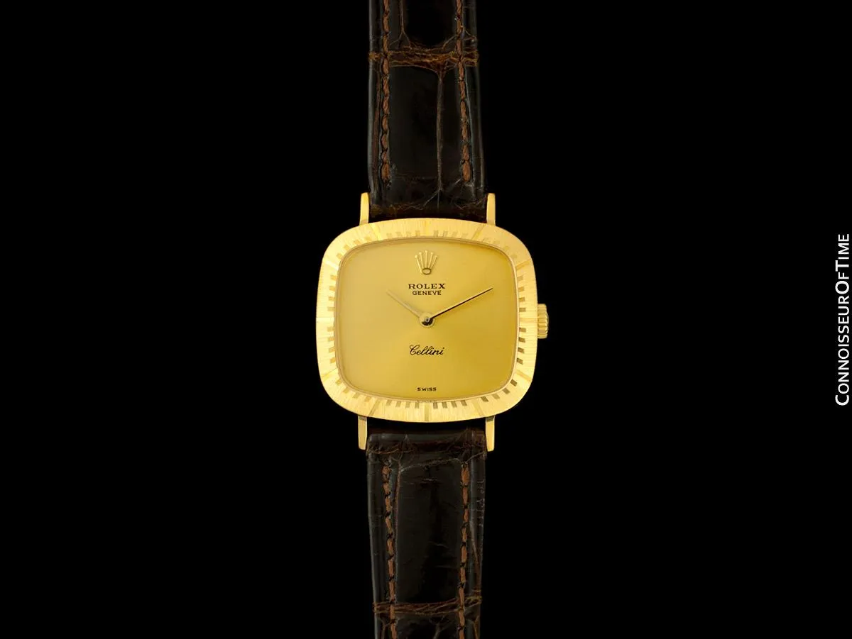 1987 Rolex Cellini Vintage Ladies 18K Gold TV Watch, Ref. 4082 - Original Papers