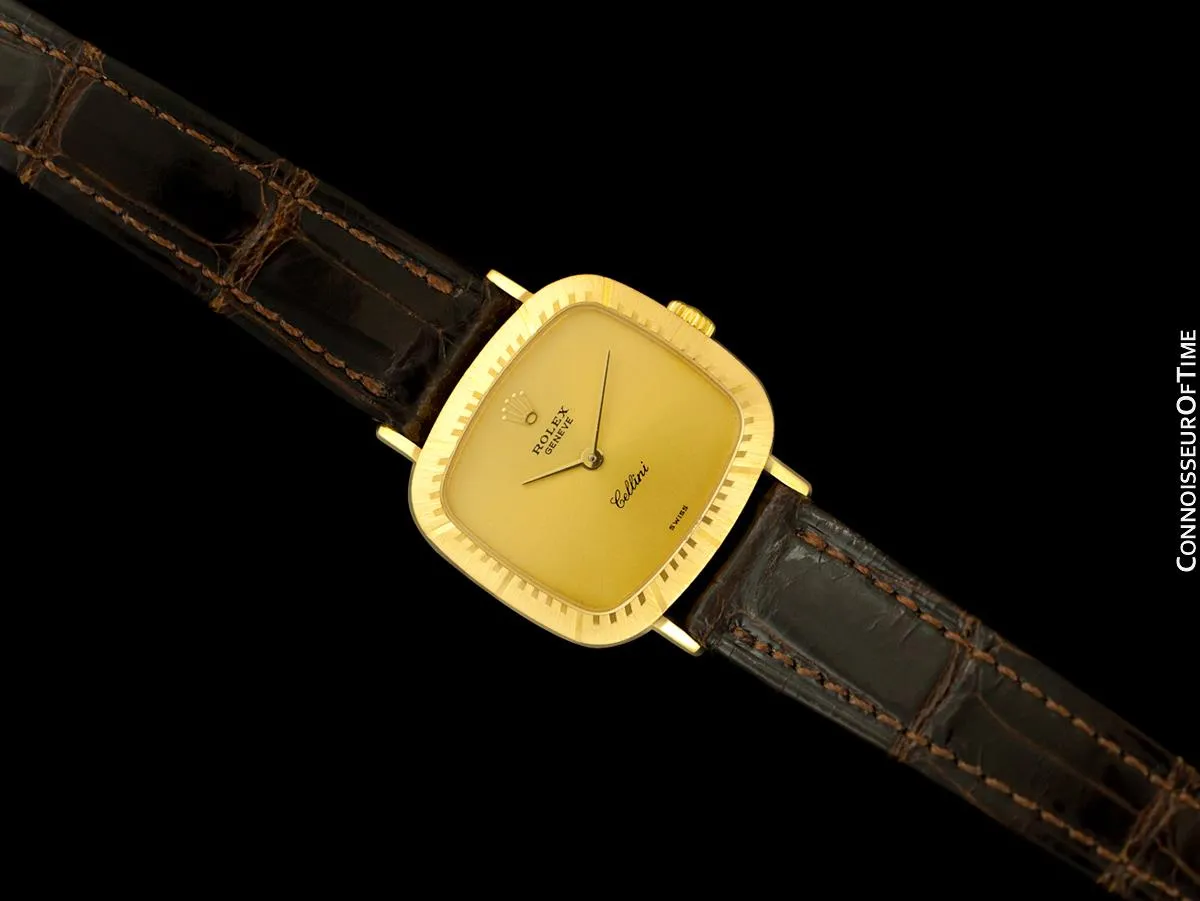 1987 Rolex Cellini Vintage Ladies 18K Gold TV Watch, Ref. 4082 - Original Papers