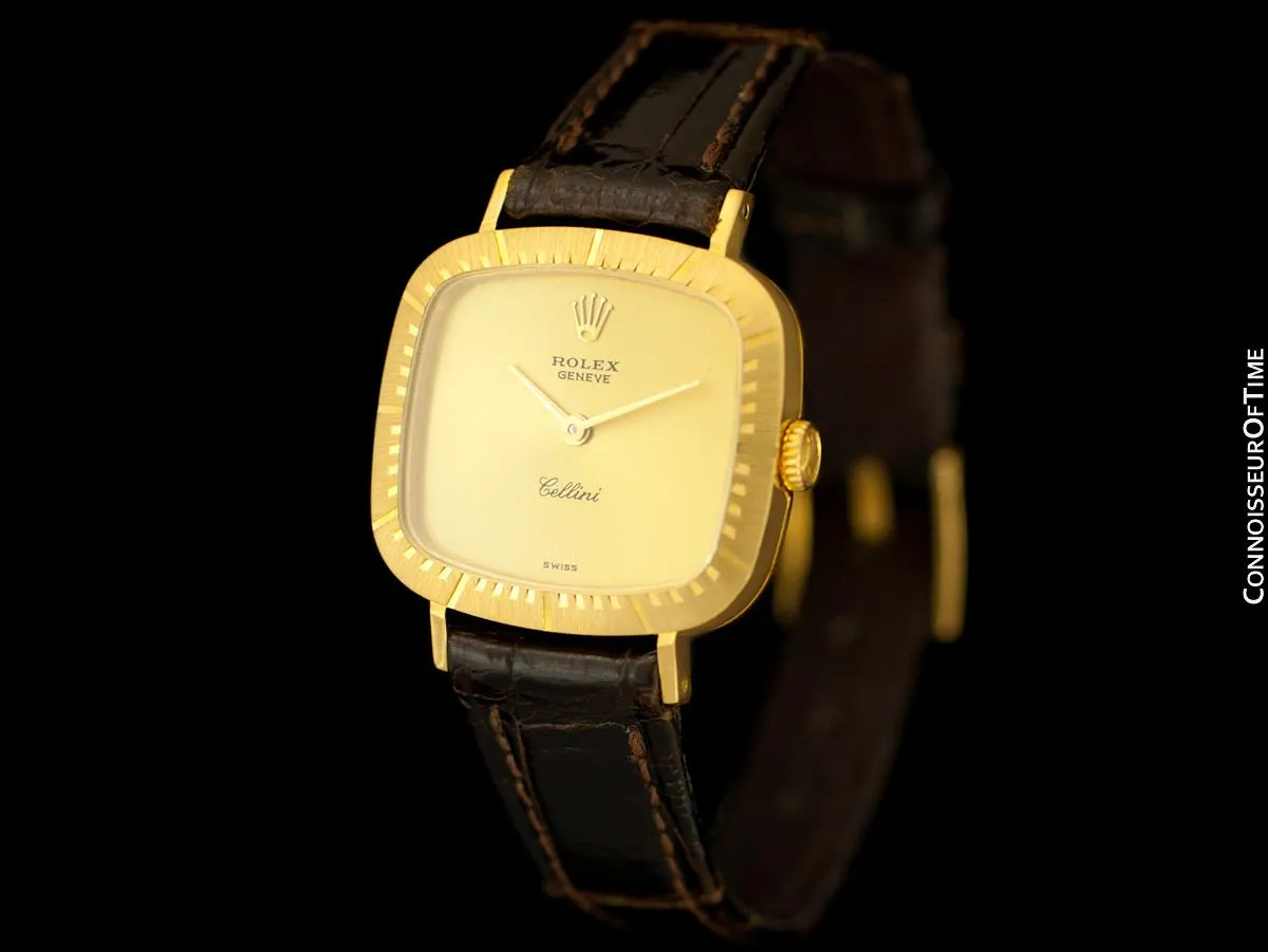 1987 Rolex Cellini Vintage Ladies 18K Gold TV Watch, Ref. 4082 - Original Papers
