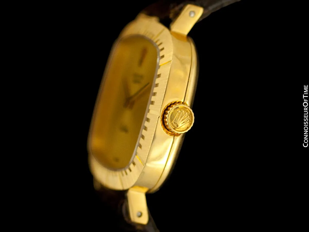 1987 Rolex Cellini Vintage Ladies 18K Gold TV Watch, Ref. 4082 - Original Papers