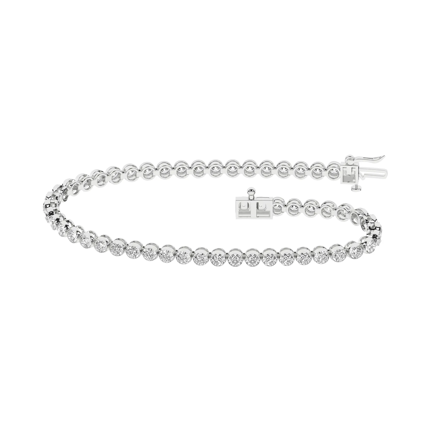 5 Carat Round Lab Grown Diamond 14K Gold Seamless Tennis Bracelet