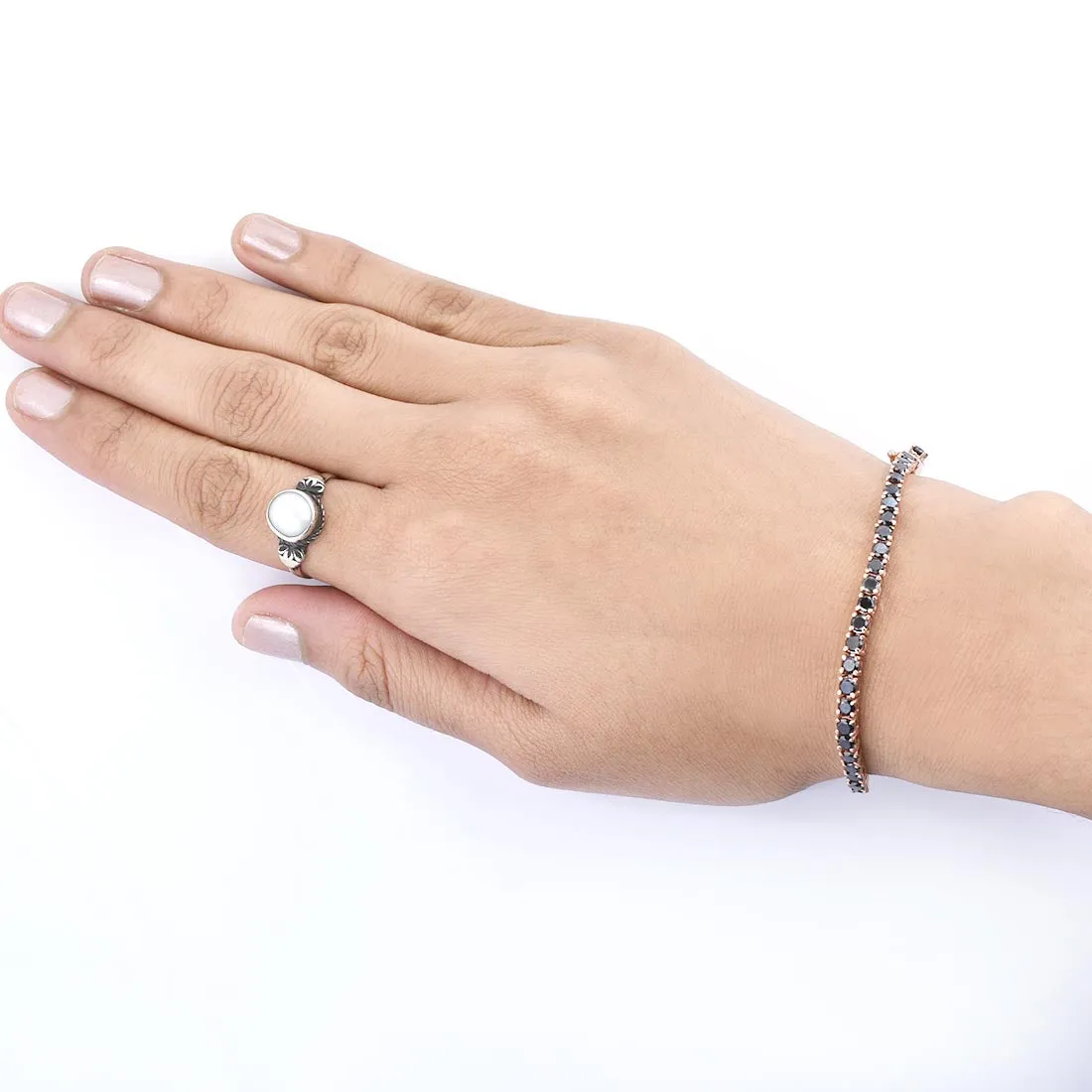 5 mm Black Diamond Tennis Bracelet in 925 Silver, 100% Certified! Amazing Collection & Great Shine