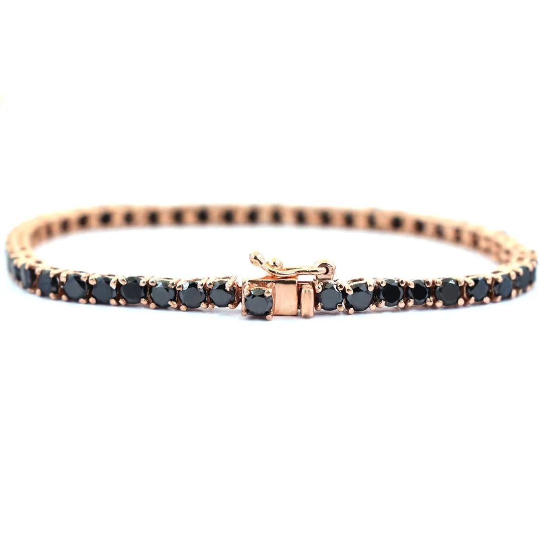 5 mm Black Diamond Tennis Bracelet in 925 Silver, 100% Certified! Amazing Collection & Great Shine
