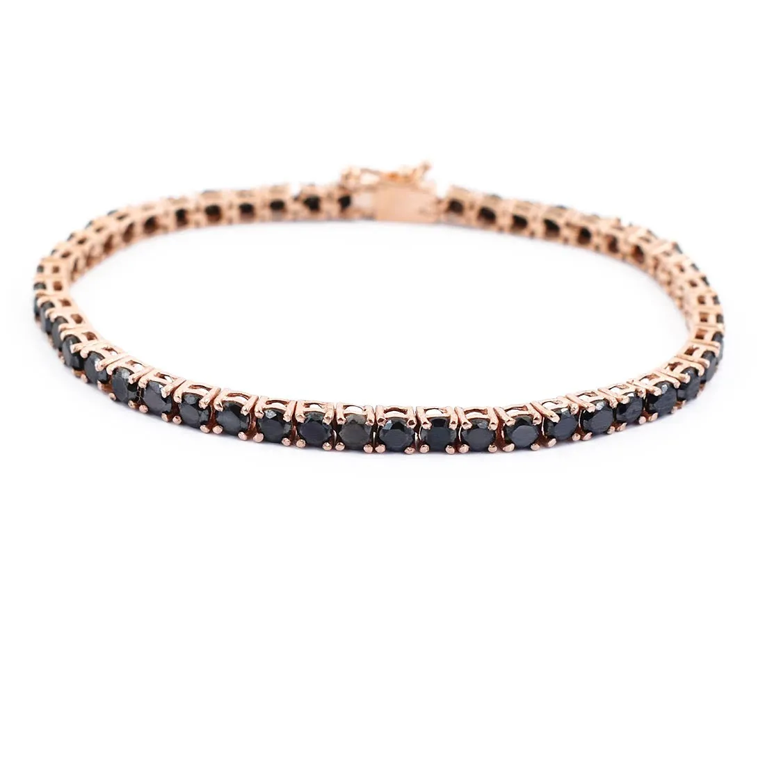 5 mm Black Diamond Tennis Bracelet in 925 Silver, 100% Certified! Amazing Collection & Great Shine
