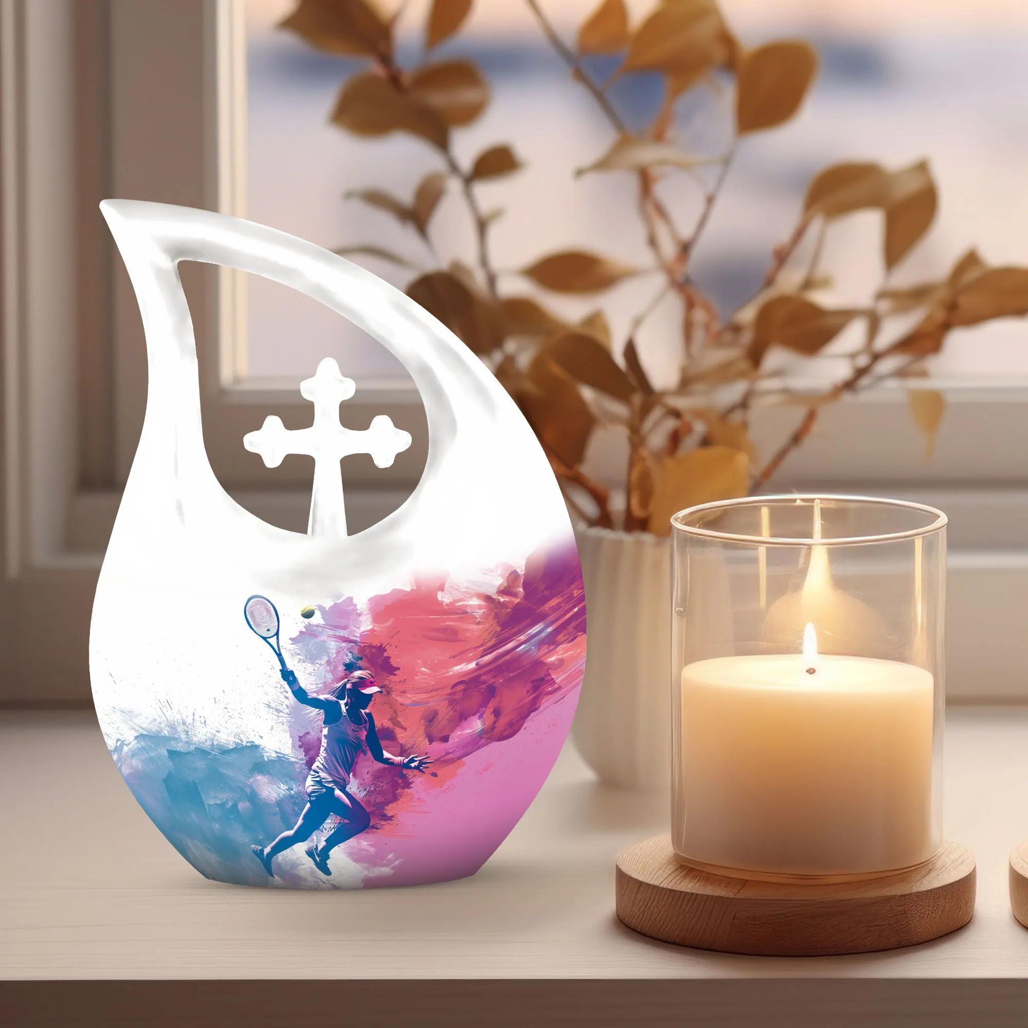 Affordable Tennis Tribute: Memorial Urn for Loving Remembrances