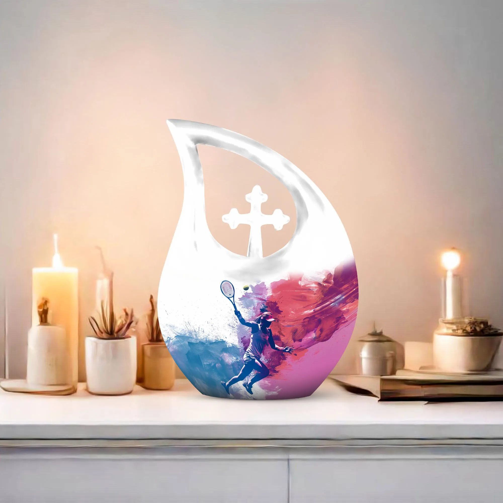 Affordable Tennis Tribute: Memorial Urn for Loving Remembrances
