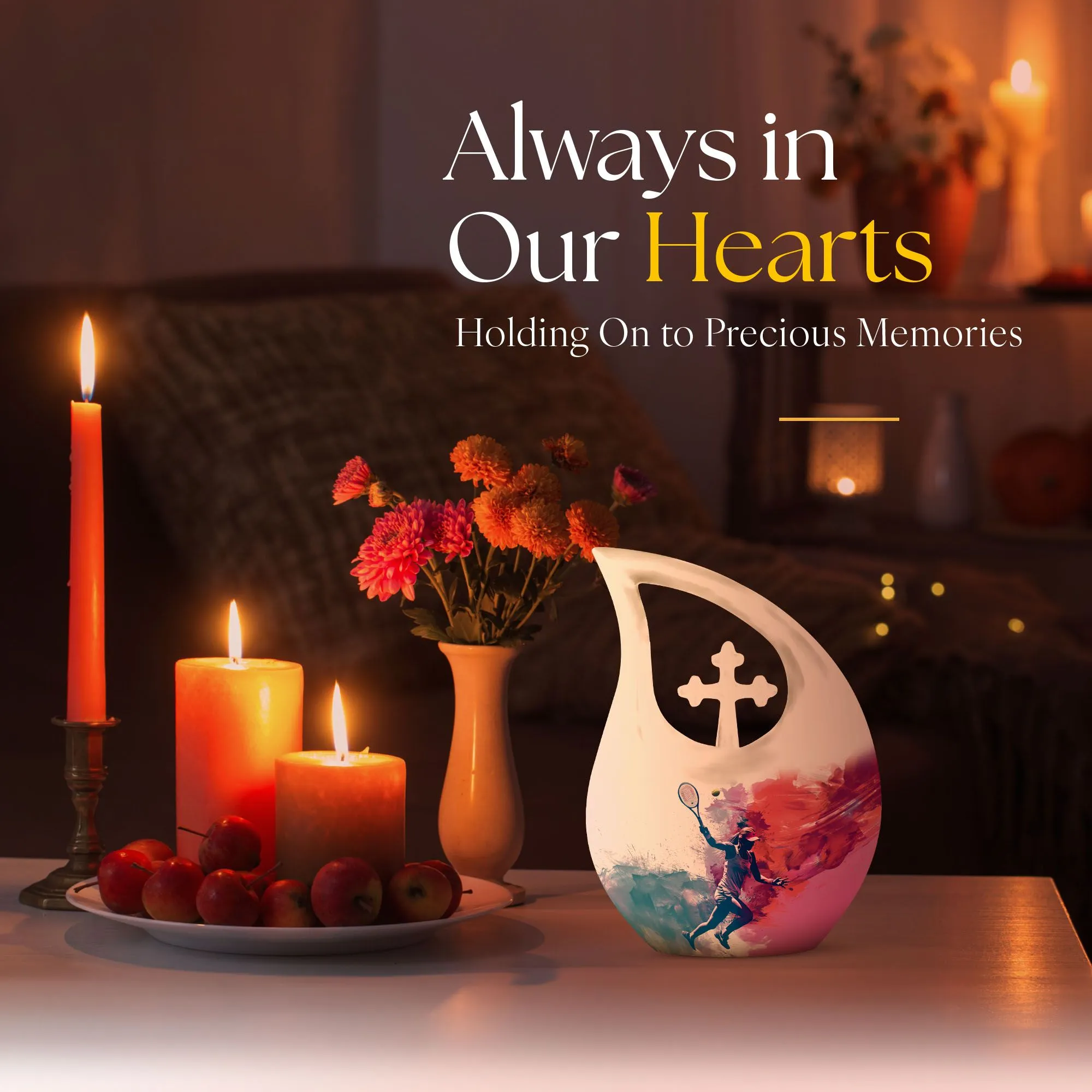 Affordable Tennis Tribute: Memorial Urn for Loving Remembrances