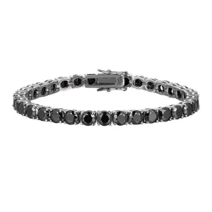Black Moissanite Tennis Chain Bracelet - 3mm