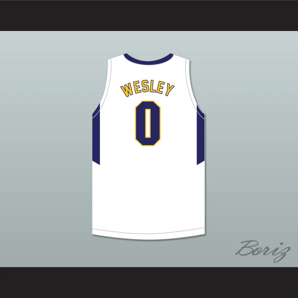 Blake Wesley 0 James Whitcomb Riley High School Wildcats White Basketball Jersey 2