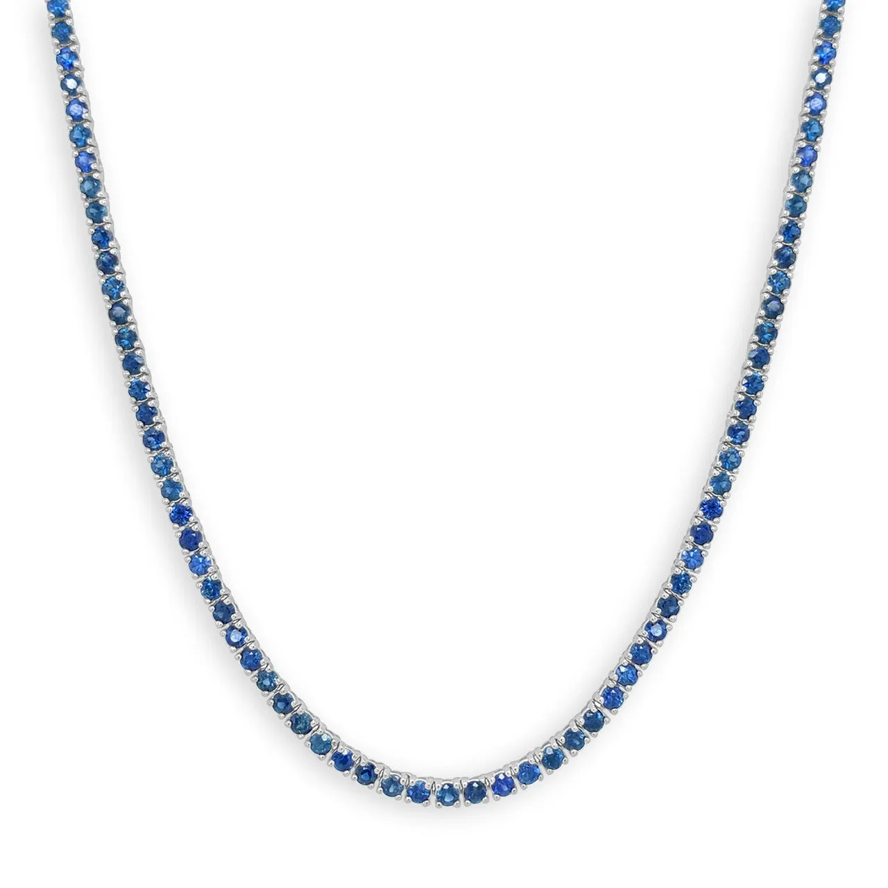 BLUE SAPPHIRE TENNIS NECKLACE