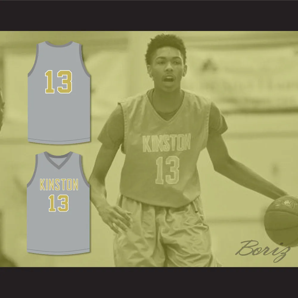 Brandon Ingram 13 Kinston High School Vikings Gray Basketball Jersey