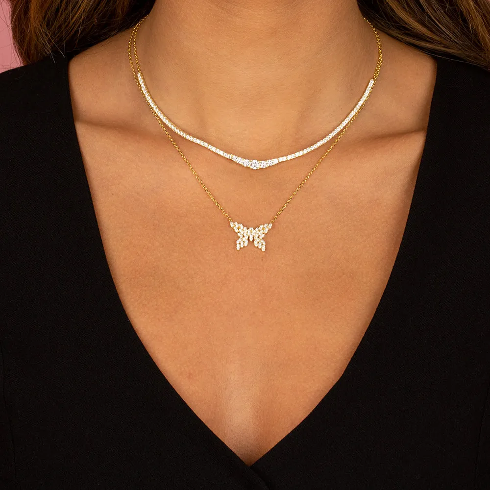 Butterfly Bling Necklace Combo Set