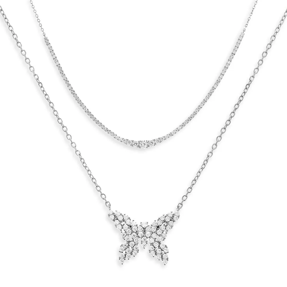 Butterfly Bling Necklace Combo Set