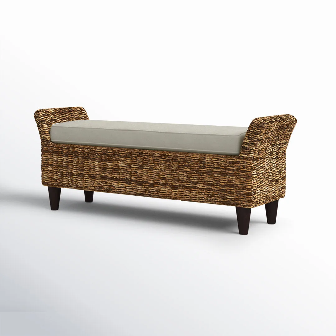 Calne Upholstered Wicker Bench Sand & Stable™