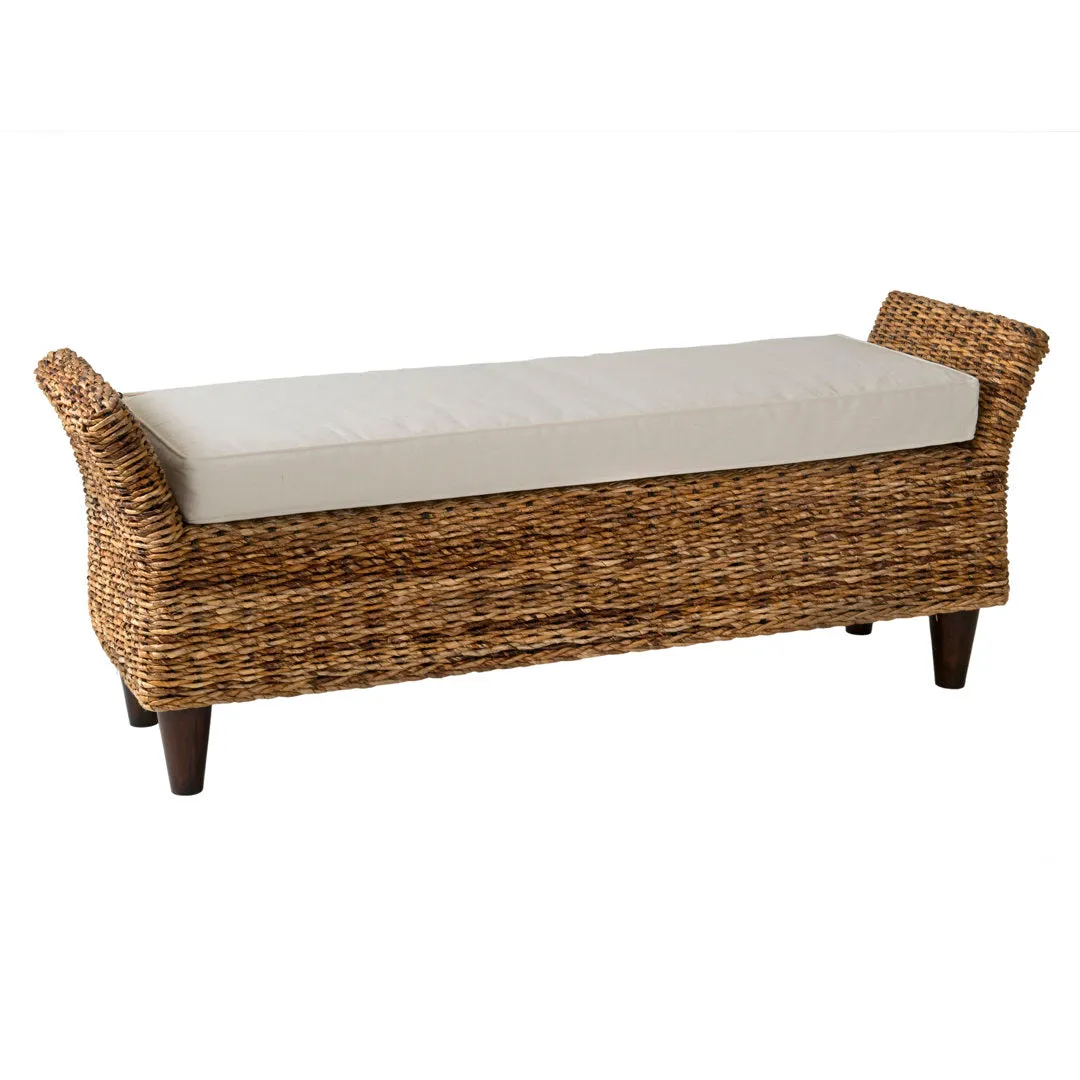 Calne Upholstered Wicker Bench Sand & Stable™