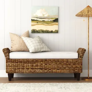 Calne Upholstered Wicker Bench Sand & Stable™