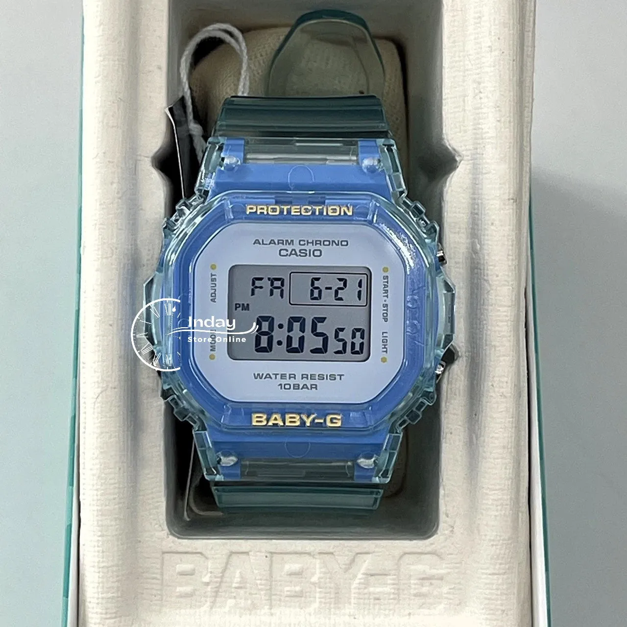 Casio Baby-G Women's Watch BGD-565SJ-2 Resin Band Shock Resistant Transparent Color Strap