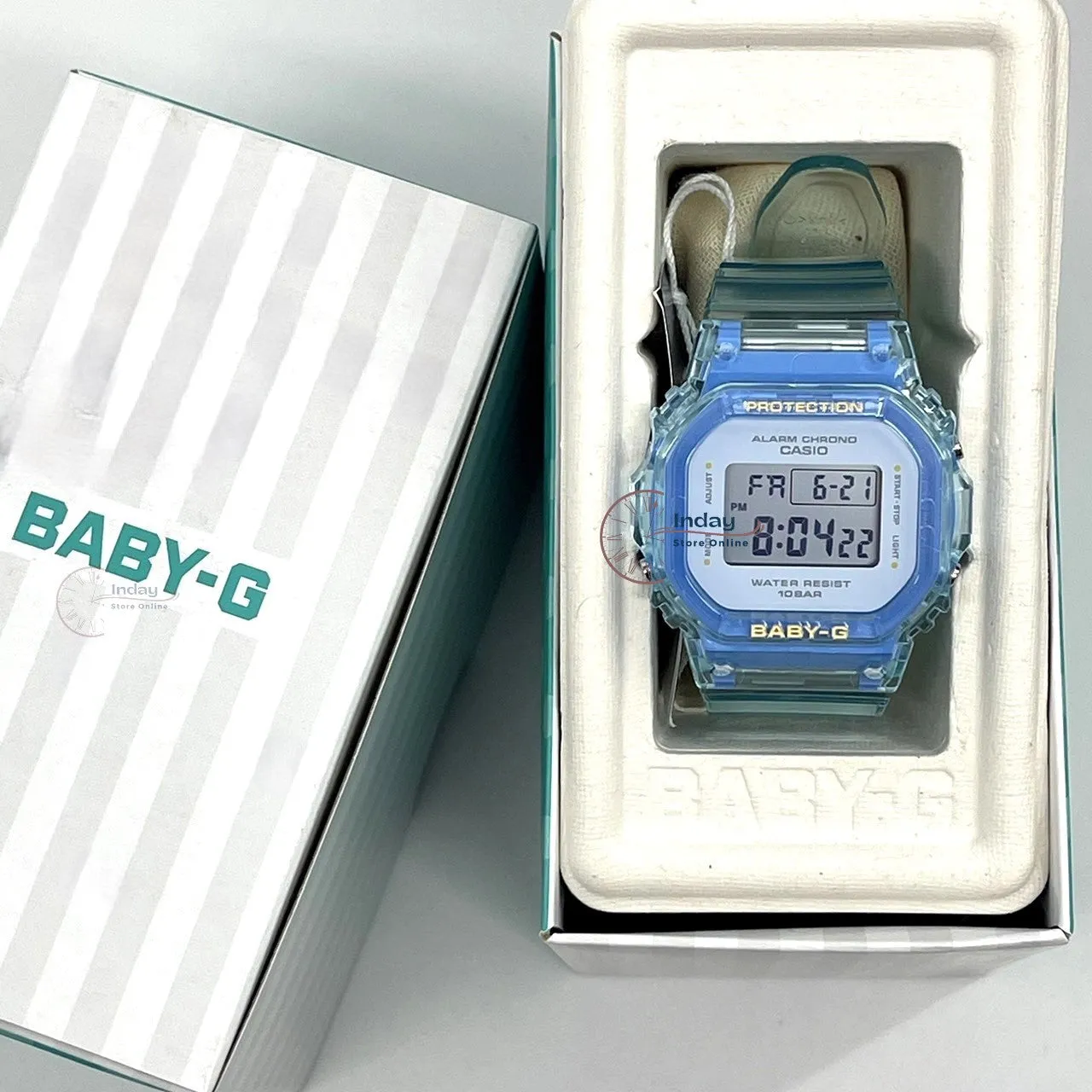 Casio Baby-G Women's Watch BGD-565SJ-2 Resin Band Shock Resistant Transparent Color Strap