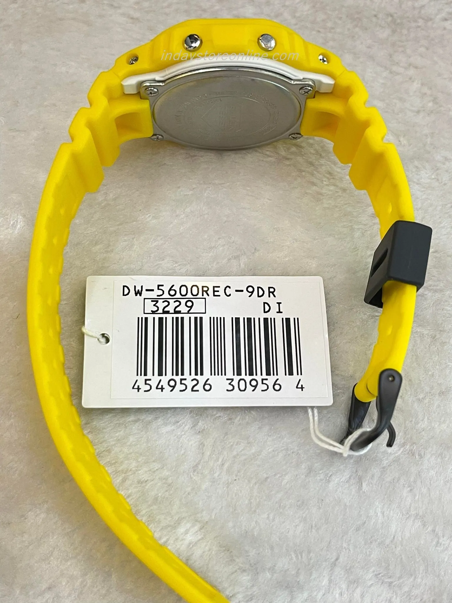 Casio G-Shock Men's Watch DW-5600REC-9 Digital 5600 Series Yellow Resin Band Electro-luminescent Backlight