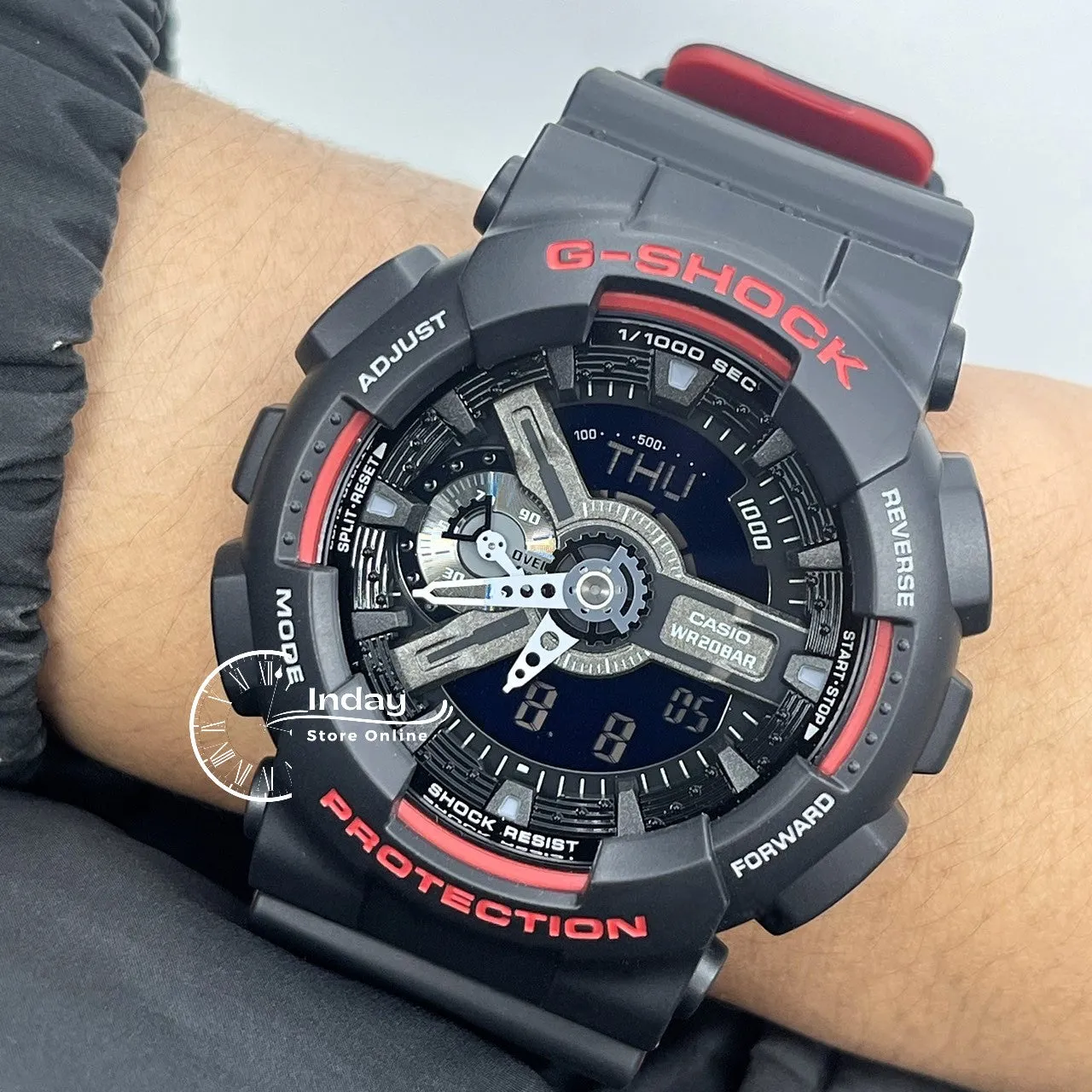 Casio G-Shock Men's Watch GA-110HR-1A Analog-Digital GA-110 Series Sporty Watch Black & Red Series