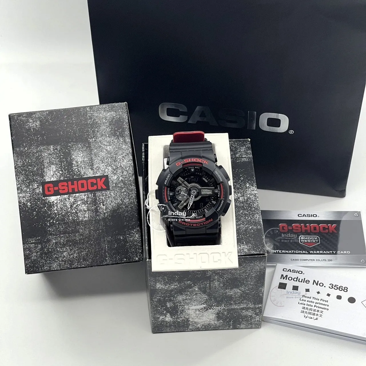 Casio G-Shock Men's Watch GA-110HR-1A Analog-Digital GA-110 Series Sporty Watch Black & Red Series
