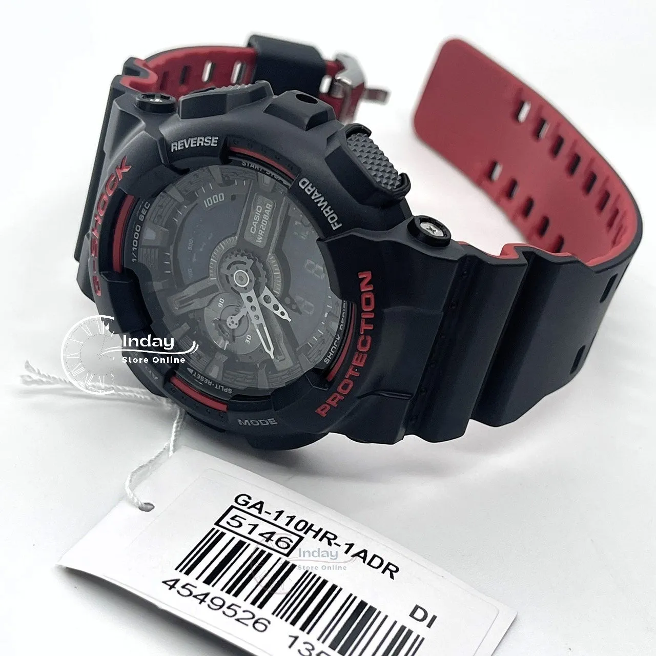 Casio G-Shock Men's Watch GA-110HR-1A Analog-Digital GA-110 Series Sporty Watch Black & Red Series