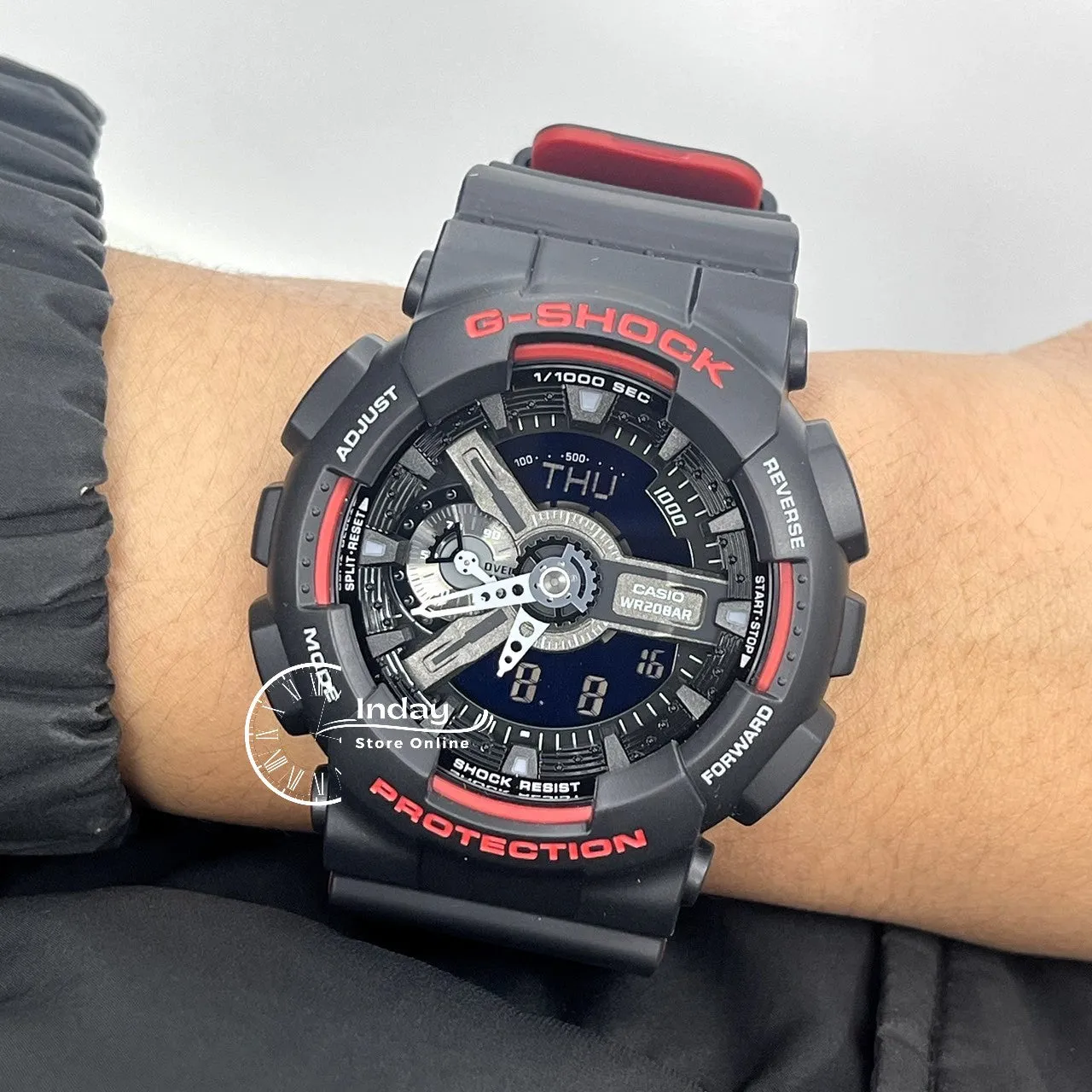 Casio G-Shock Men's Watch GA-110HR-1A Analog-Digital GA-110 Series Sporty Watch Black & Red Series