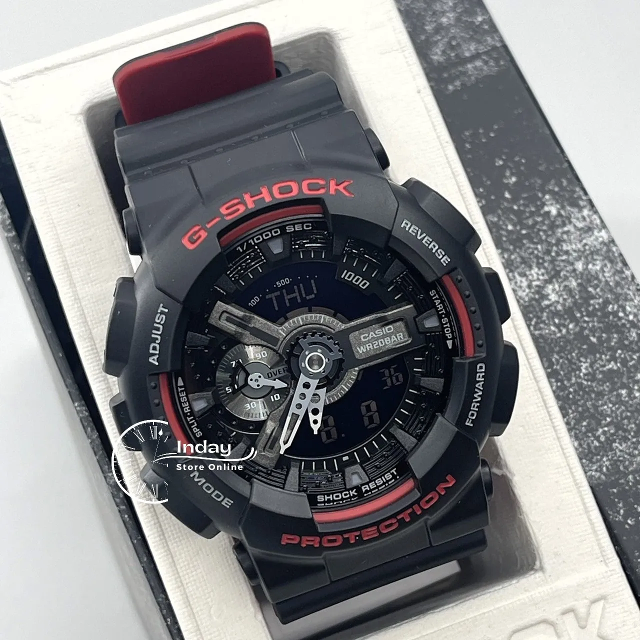 Casio G-Shock Men's Watch GA-110HR-1A Analog-Digital GA-110 Series Sporty Watch Black & Red Series