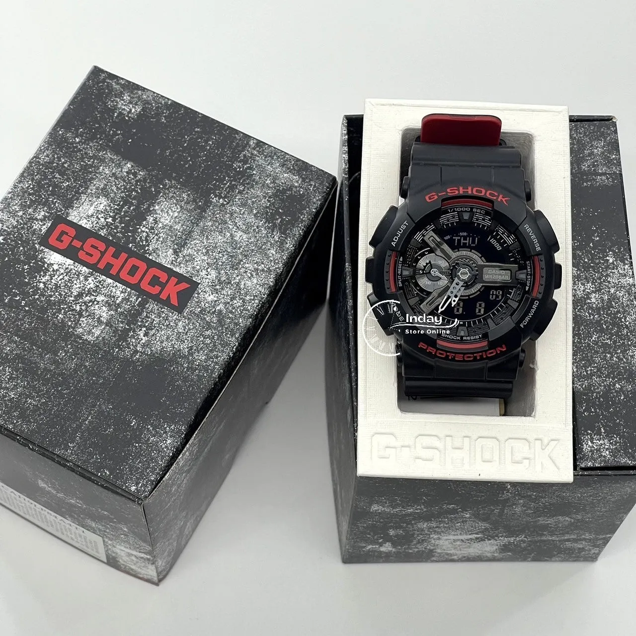 Casio G-Shock Men's Watch GA-110HR-1A Analog-Digital GA-110 Series Sporty Watch Black & Red Series