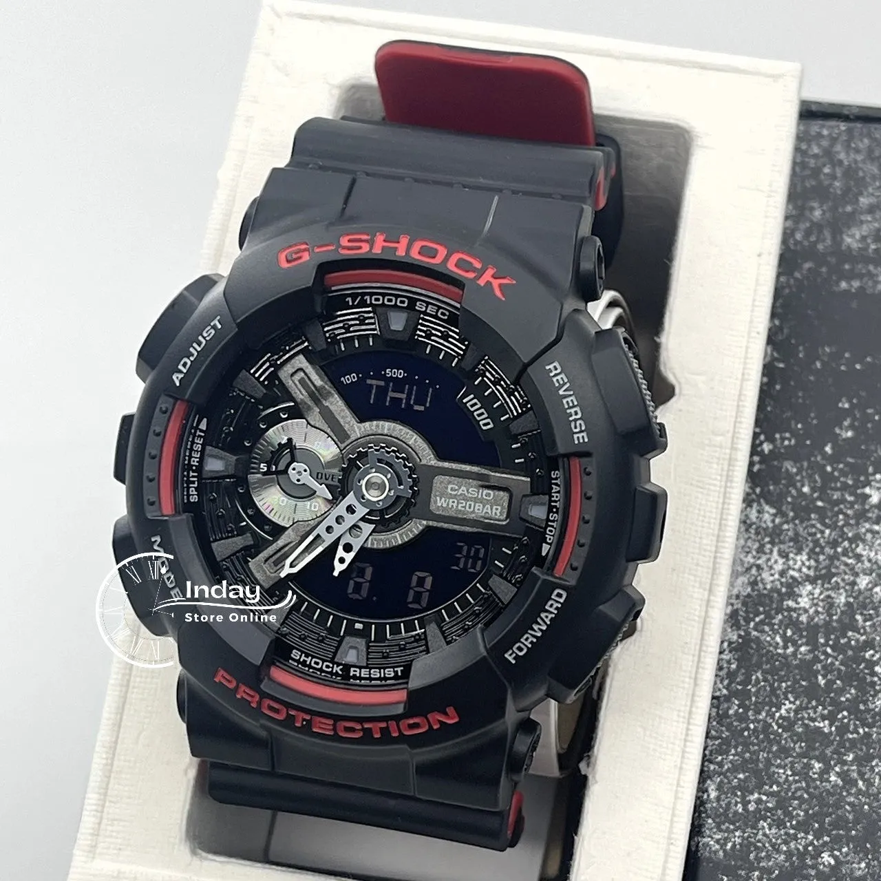 Casio G-Shock Men's Watch GA-110HR-1A Analog-Digital GA-110 Series Sporty Watch Black & Red Series