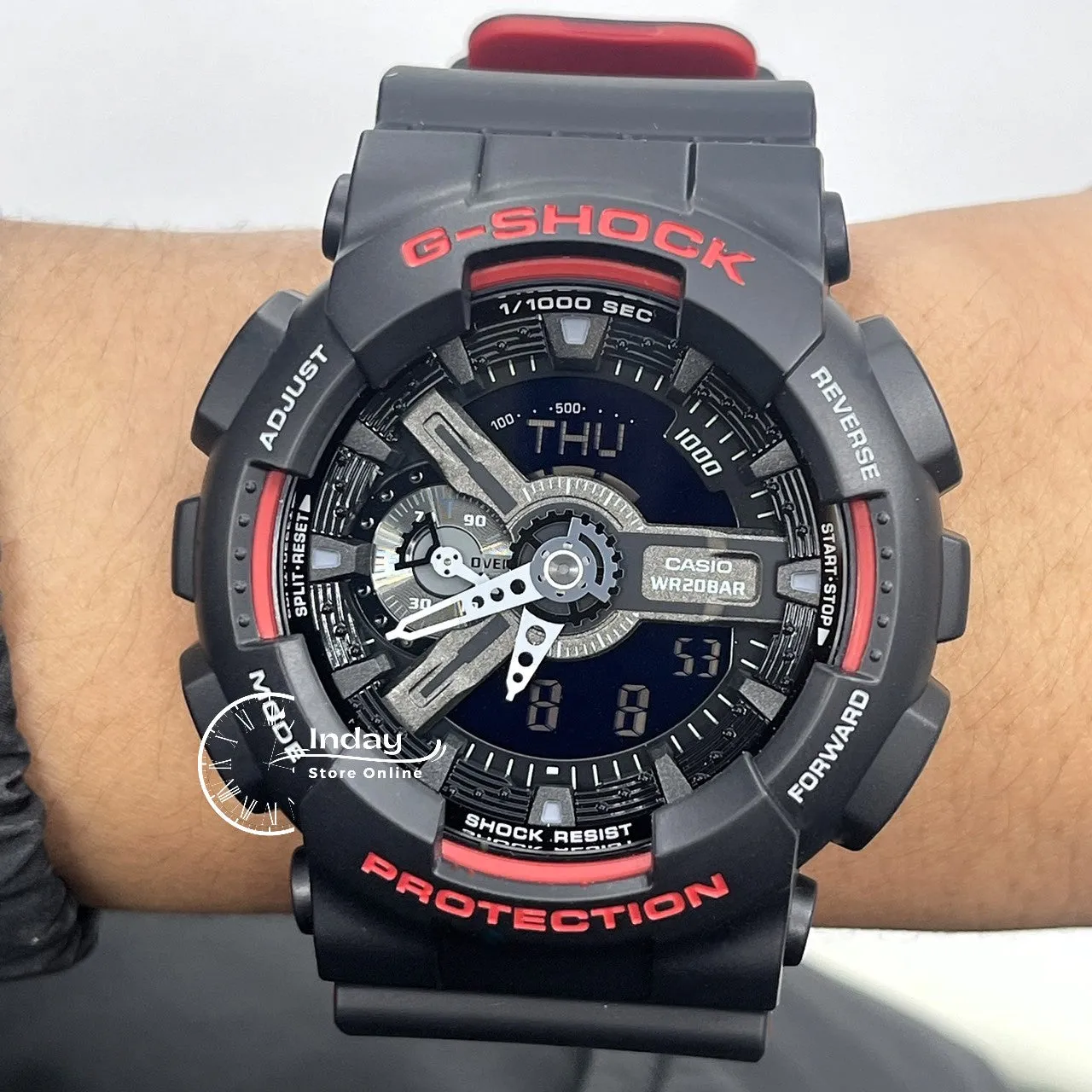 Casio G-Shock Men's Watch GA-110HR-1A Analog-Digital GA-110 Series Sporty Watch Black & Red Series