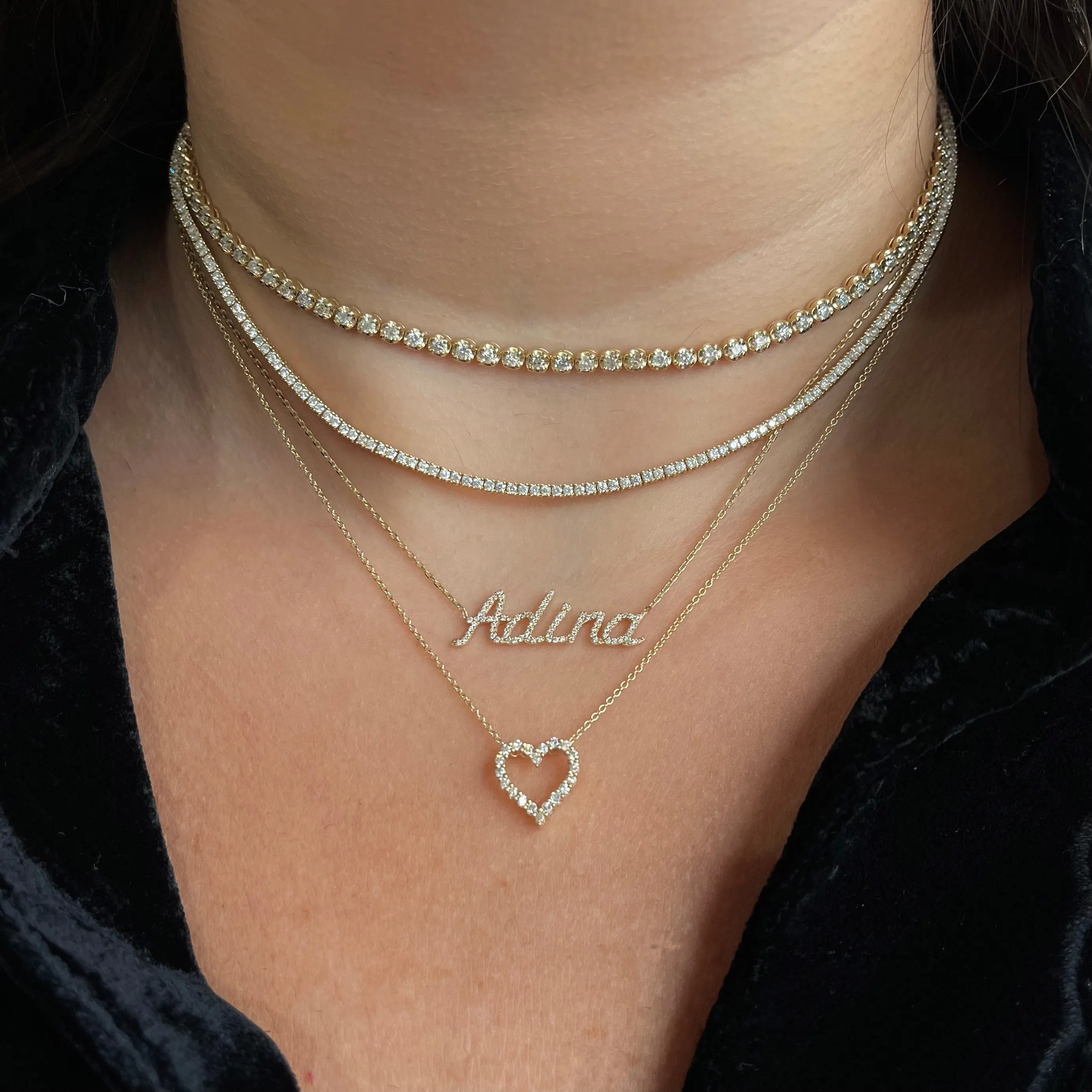 Classic Diamond Tennis Necklace 14K