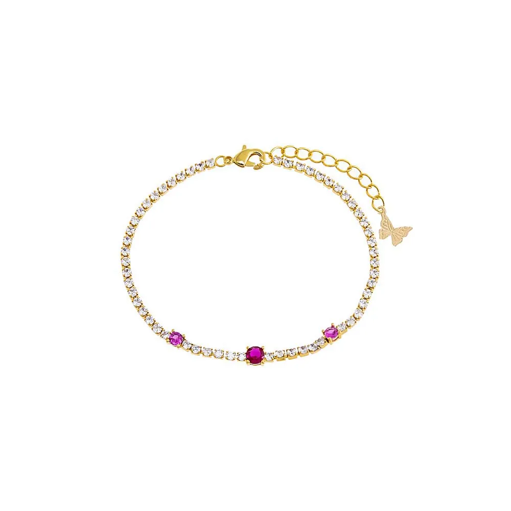 Colored Graduated Solitaire Tennis Bracelet
