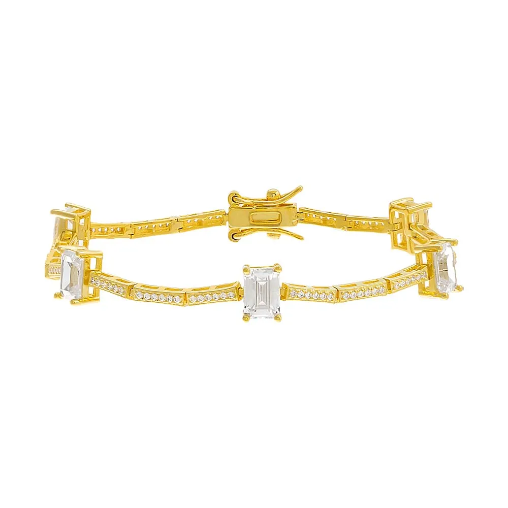 Colored Pave X Emerald Tennis Bracelet