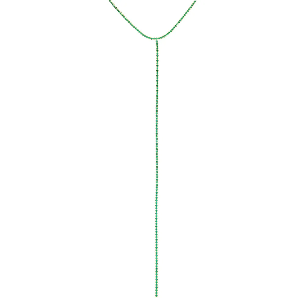 Colored Tennis Lariat Necklace
