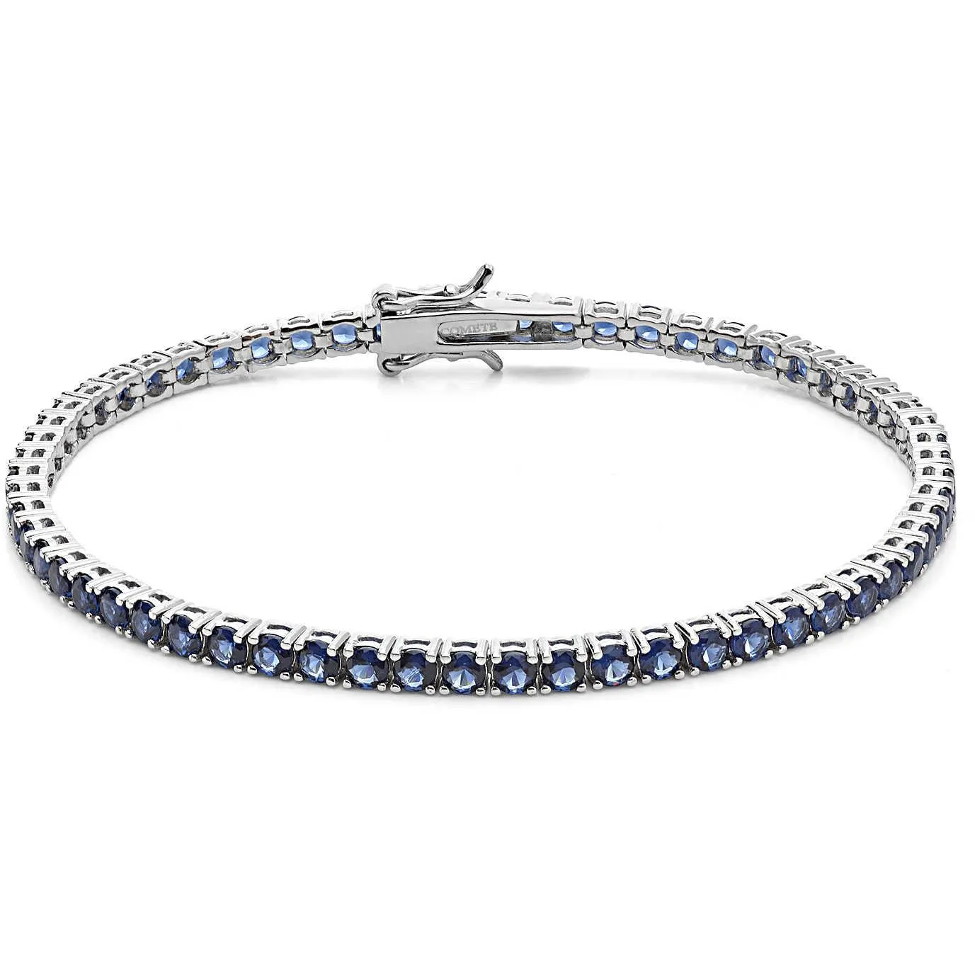 Comete Silver Tennis Bracelet 925 Zirconi Blue Ubr 988 M18