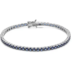 Comete Silver Tennis Bracelet 925 Zirconi Blue Ubr 988 M18