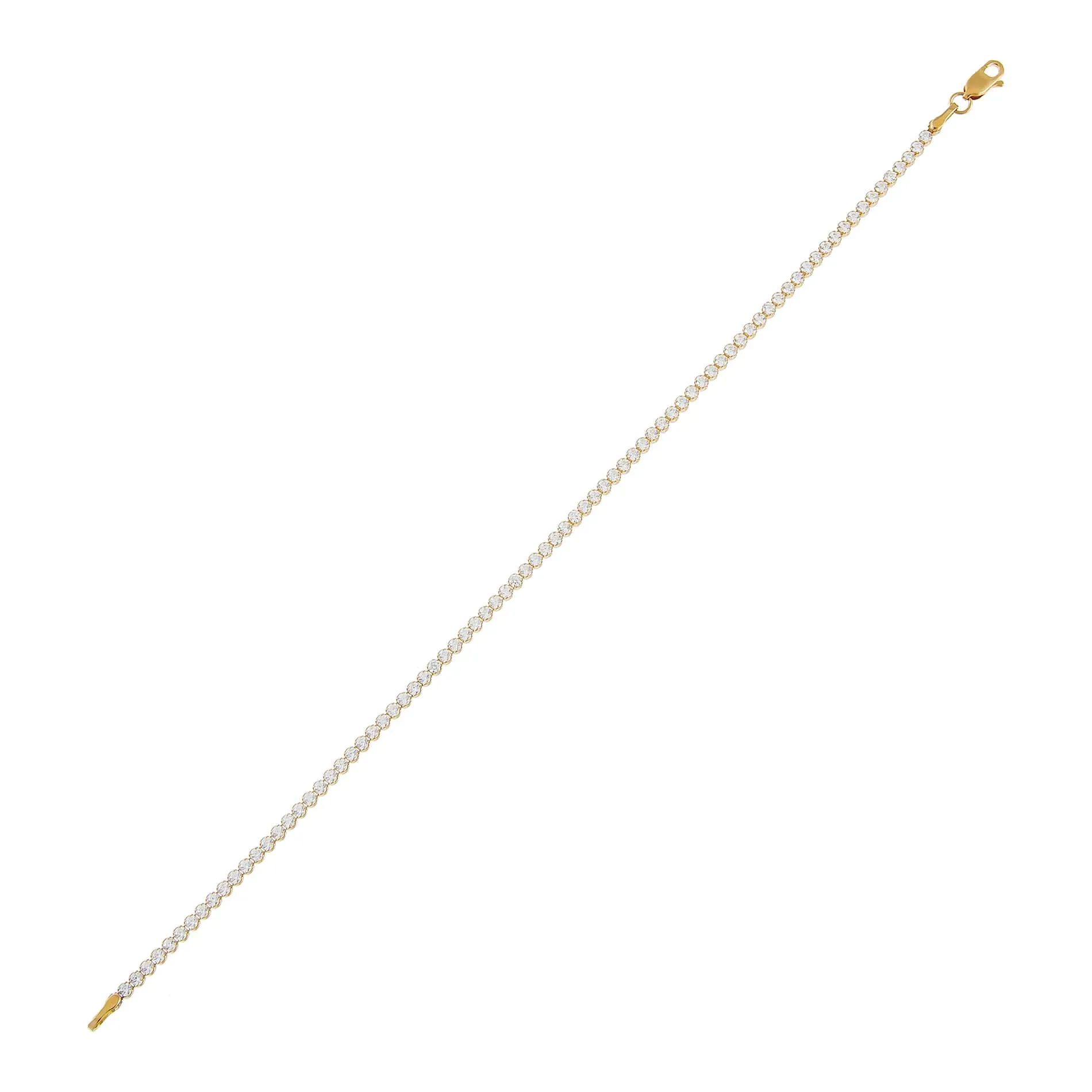 CZ Bezel Tennis Bracelet 14K